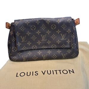 Louis Vuitton Brown Tan Mini LV Monogram Canvas Looping Single Handle Handbag